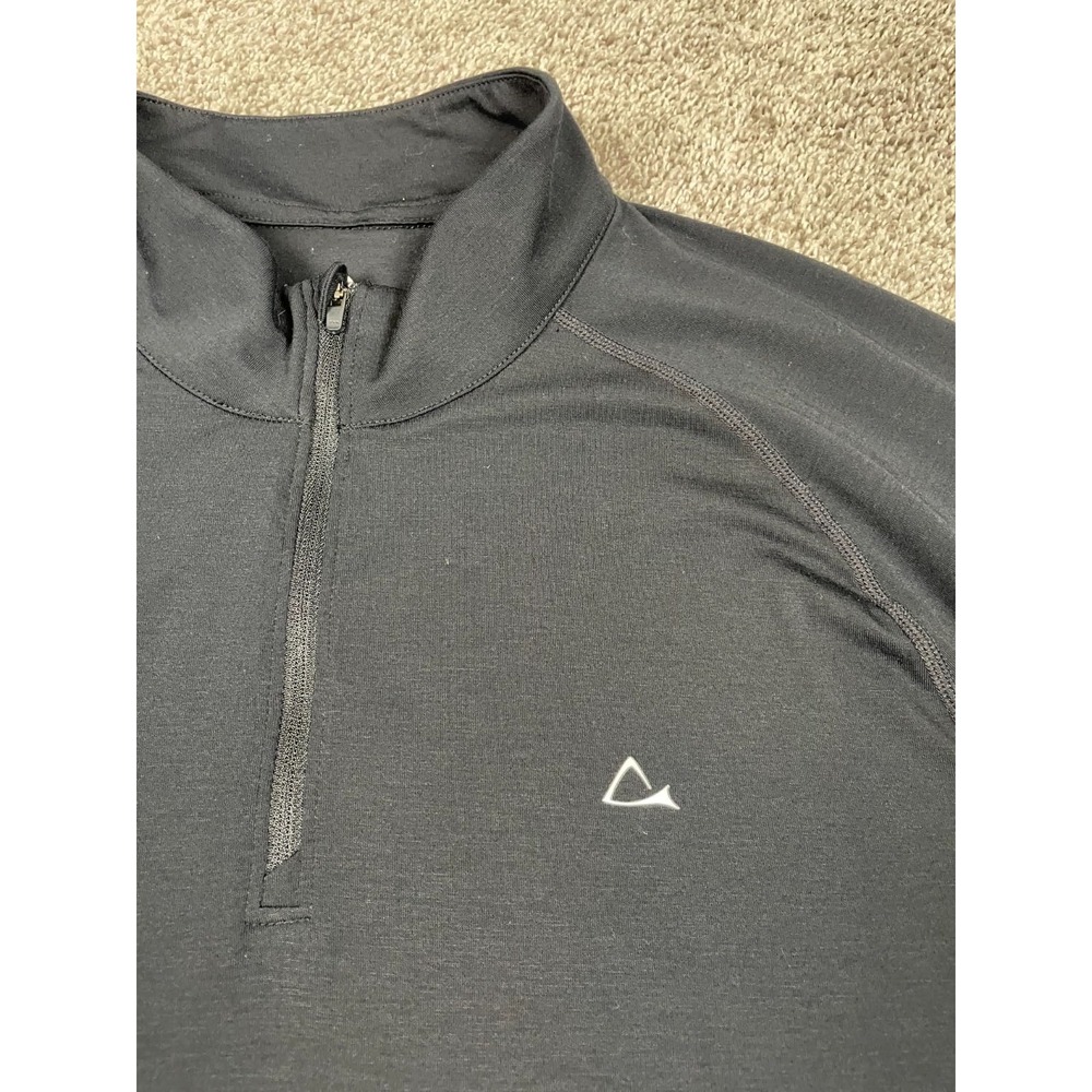 Paradox Shirt Mens XL Black 1/4 Zip Merino Wool Pullover Preppy Layer Repreve - Picture 4 of 9